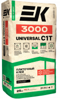 Плиточный клей для плитки и керамогранита малого и среднего формата ЕК 3000 UNIVERSAL (С1 Т) 25 кг