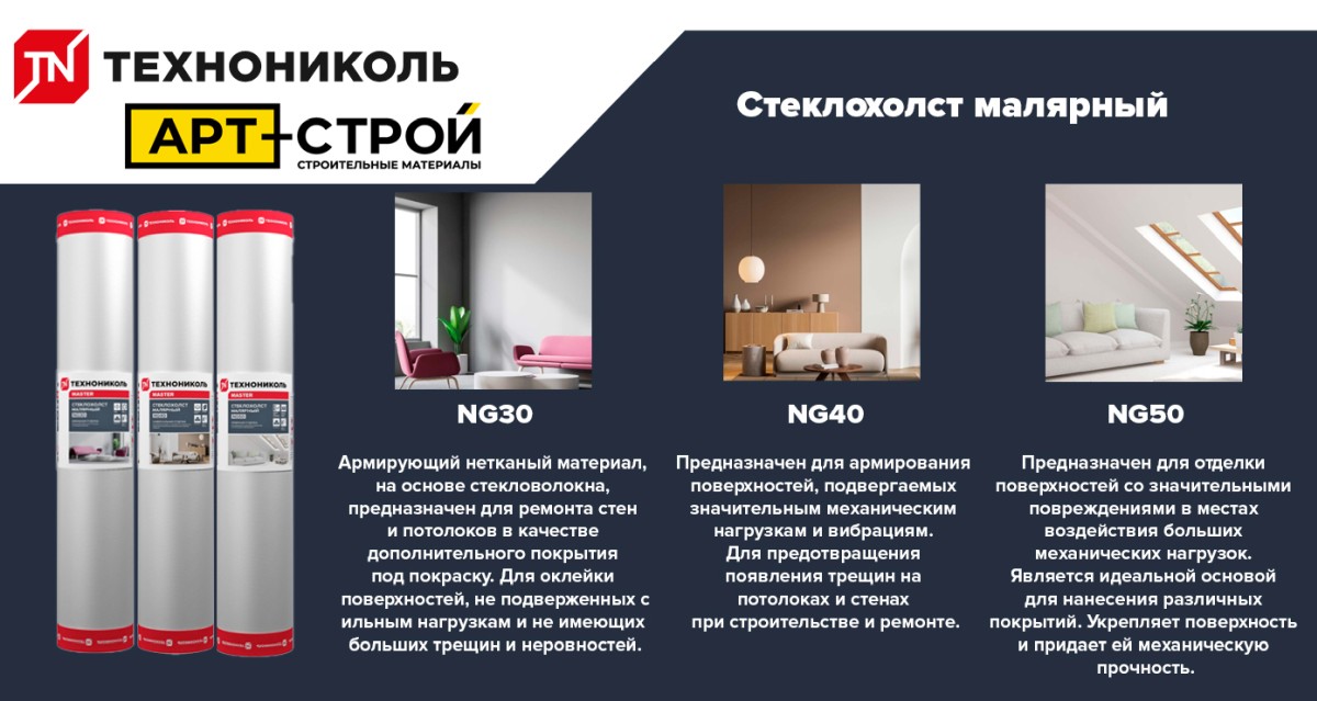 Малярный стеклохолст от ТЕХНОНИКОЛЬ 2
