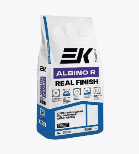 Суперфинишная полимерная шпатлевка ЕК ALBINO R REAL FINISH 5 кг